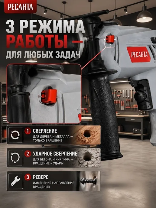 Дрель электрическая от сети ударная ДУ-13/580 — фото 4