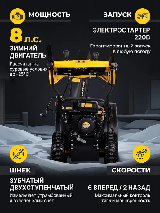 Бензиновый снегоуборщик самоходный SGC 8,0 — фото 2