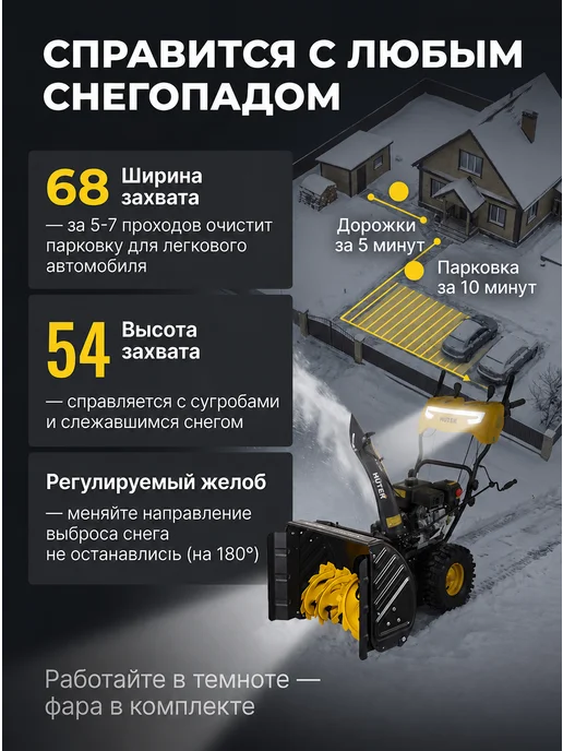 Снегоуборщик бензиновый самоходный 4100LX — фото 3