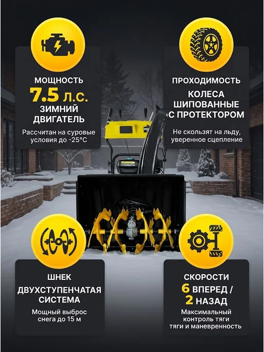 Снегоуборщик бензиновый самоходный SGC 5500Х — фото 2