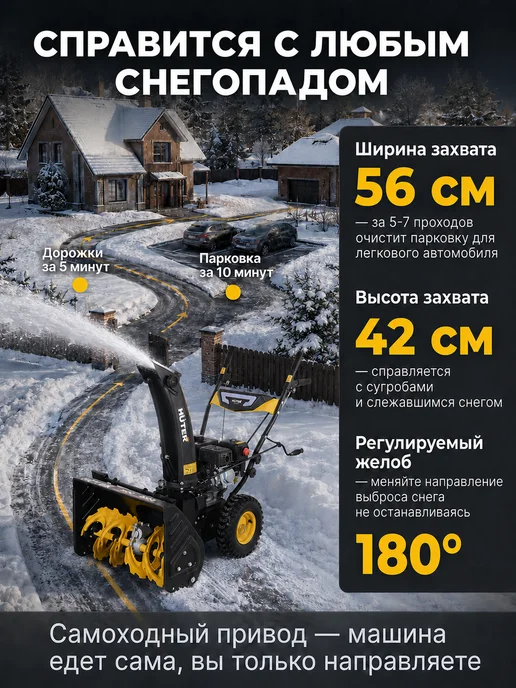 Снегоуборщик бензиновый самоходный SGC 4000 — фото 3