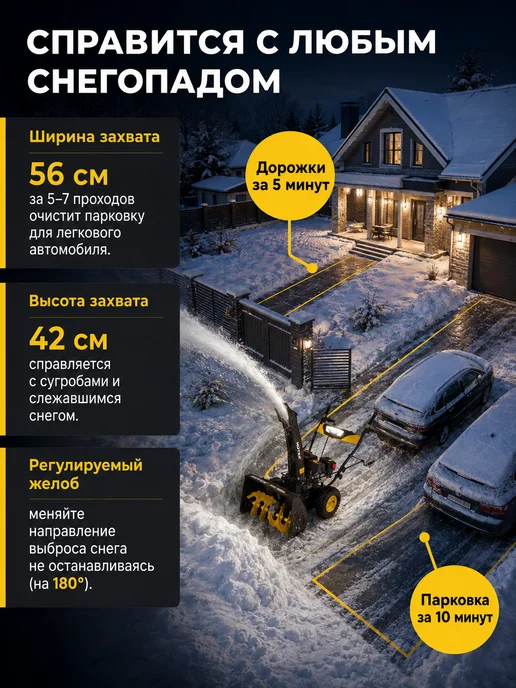 Снегоуборщик бензиновый самоходный SGC 4000B — фото 3