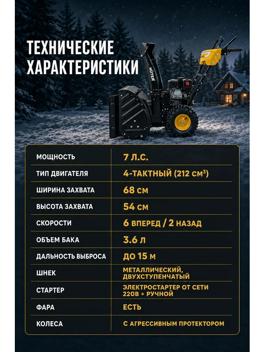 Бензиновый снегоуборщик самоходный SGC 4800EX — фото 4