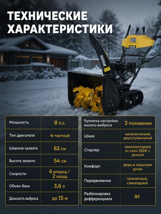 Снегоуборщик бензиновый самоходный SGC 6000CD — фото 4