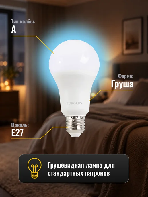 Лампа светодиодная энергосберегающая E27 холодный свет — фото 4