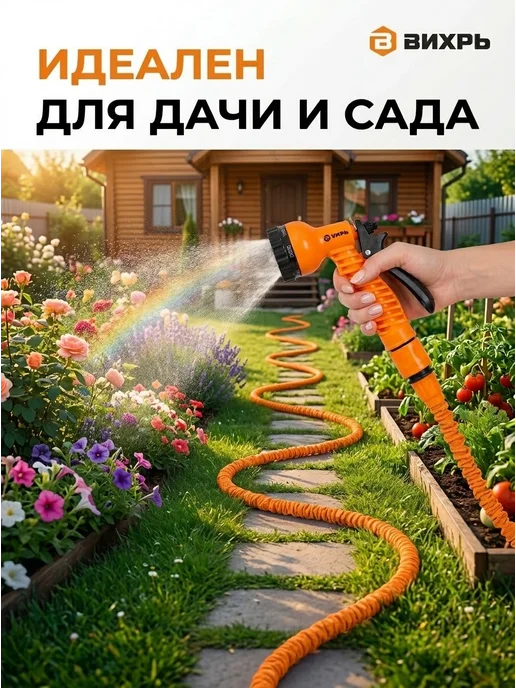 Шланг поливочный растягивающийся 15 метров — фото 3