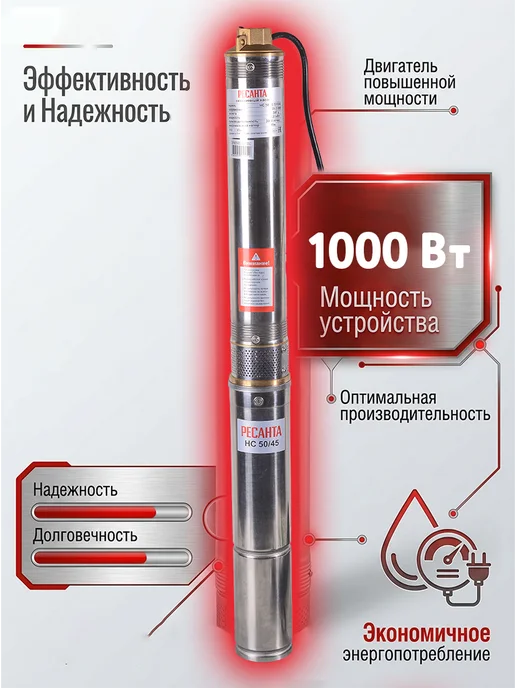 Насос погружной скважинный для воды НС 50/85 проф — фото 4