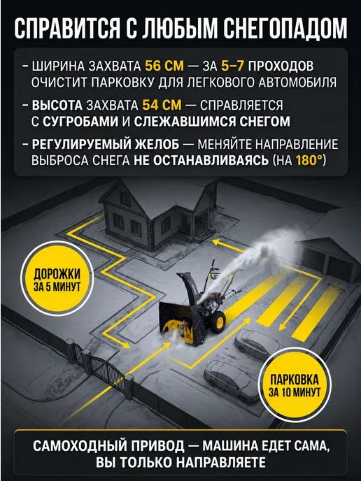 Снегоуборщик бензиновый самоходный SGC 4100M — фото 3