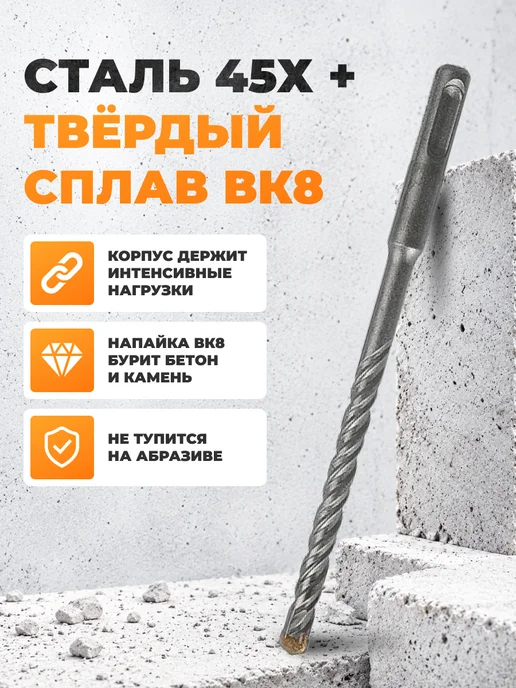Бур по бетону 8 мм — фото 2