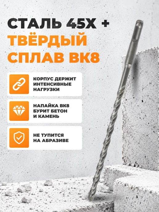 Бур по бетону 8 мм — фото 2