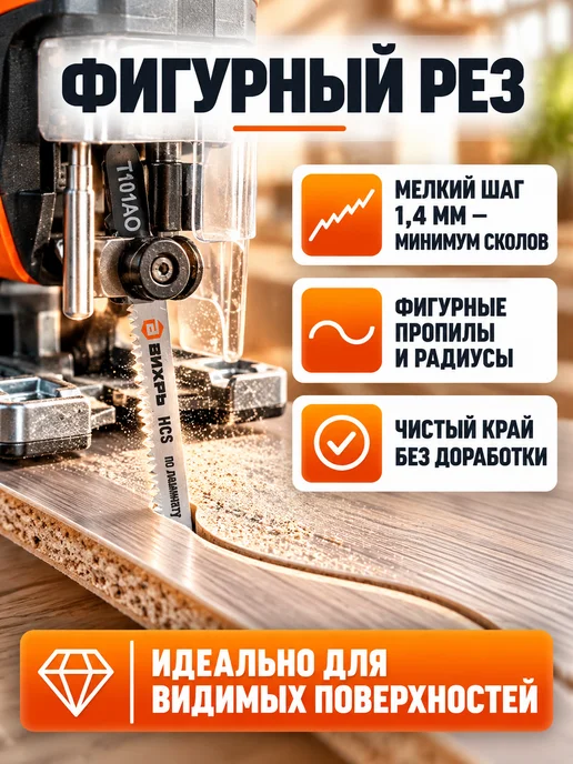 Пилки для лобзика Т101АО по ламинату 76х50 мм, 2 шт — фото 3