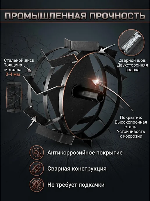 Грунтозацеп для культиватора шестигранник GMC-9.0 — фото 4