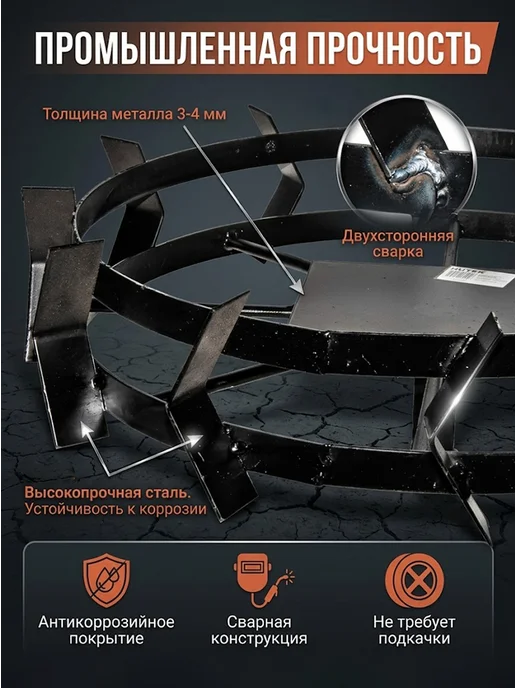 Грунтозацеп для культиватора шестигранник 600/130 — фото 4