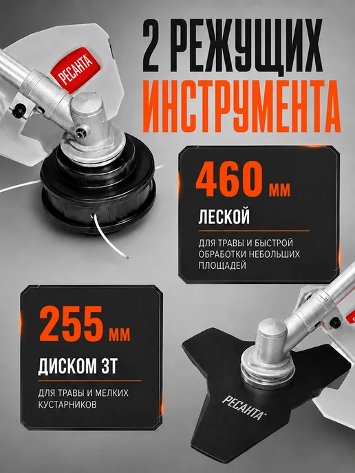 Триммер бензиновый для травы мощный БТР-1900П — фото 4
